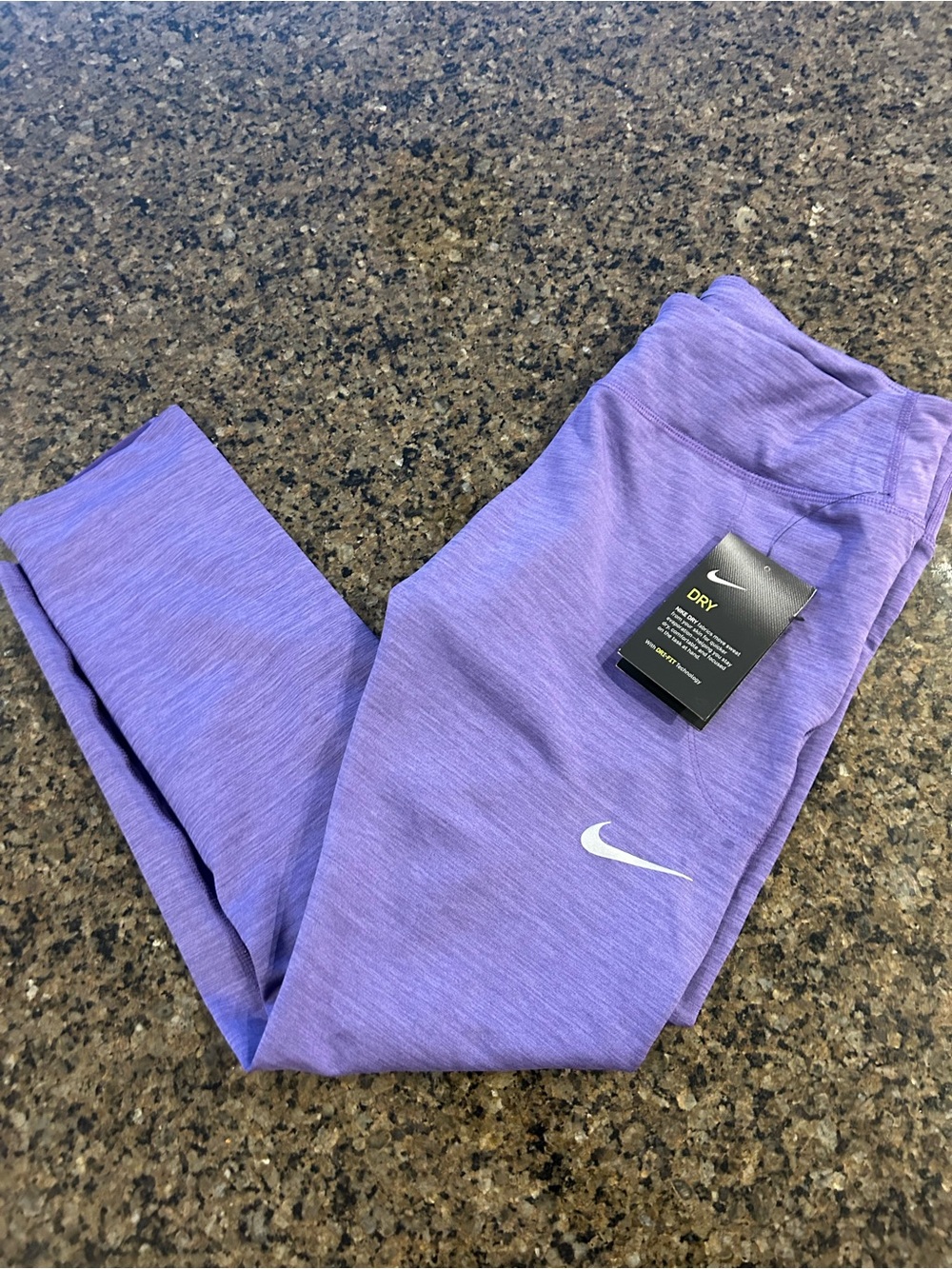Nike Purple Dri-FIT Women's Leggings Large Soft Material Mid Calf Length